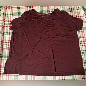Catherine’s Women’s Plus Size Shirt Sleeve Shirt Size 3X 26/28W Burgundy